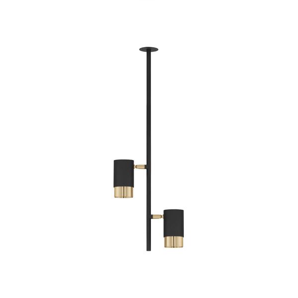 Sandy Black & Gold Aluminium LED GU10 2x10 Watt 230 Volt IP20 Bulb Excluded D: 5.9 H: 64.6 cm Cut Out: 3.8 cm image 1