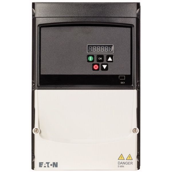 Variable frequency drive, 230 V AC, 3-phase, 18 A, 4 kW, IP66/NEMA 4X, Radio interference suppression filter, Brake chopper, 7-digital display assembl image 1