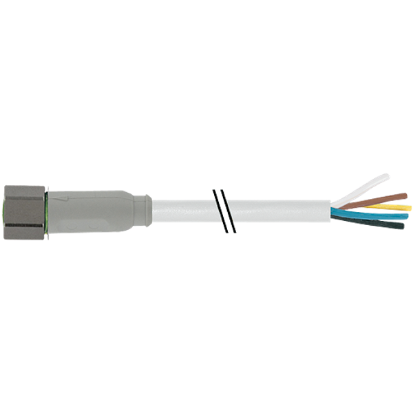 M8 female 0° A-cod. with cable F&B PVC 4x0.25 gy UL/CSA 50m image 1