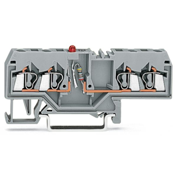 Component terminal block 4-conductor LED (red) gray image 3