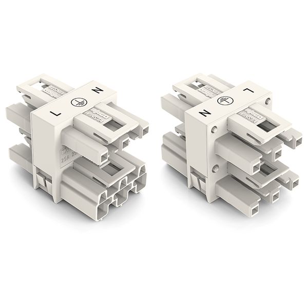 3-way distribution connector 3-pole Cod. A white image 3