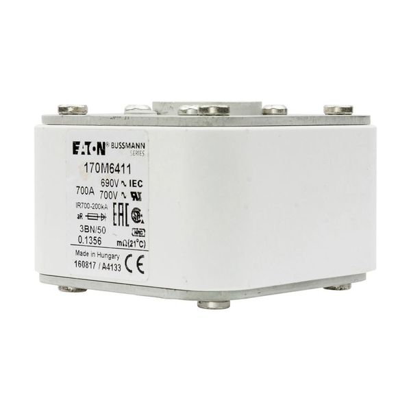 Fuse-link, high speed, 700 A, AC 690 V, size 3, aR, IEC, UL, single indicator image 5