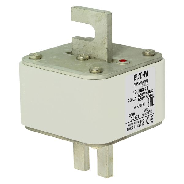 Fuse-link, high speed, 2000 A, AC 550 V, DIN 3, 76 x 76 x 109 mm, aR, DIN, IEC, single indicator image 11