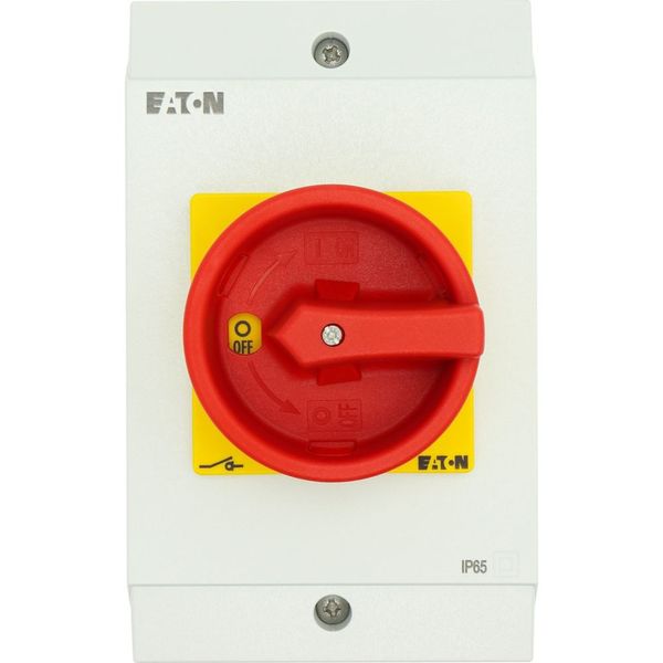 Main switch, T0, 20 A, surface mounting, 3 contact unit(s), 3 pole + N, 1 N/O, 1 N/C, Emergency switching off function, Lockable in the 0 (Off) positi image 47