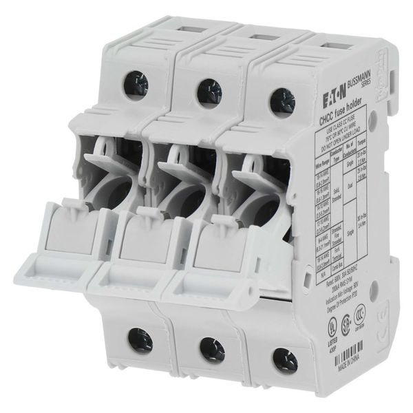 Fuse-holder, LV, 30 A, AC 600 V, 10 x 38 mm, CC, 3P, UL, indicating, DIN rail mount image 46