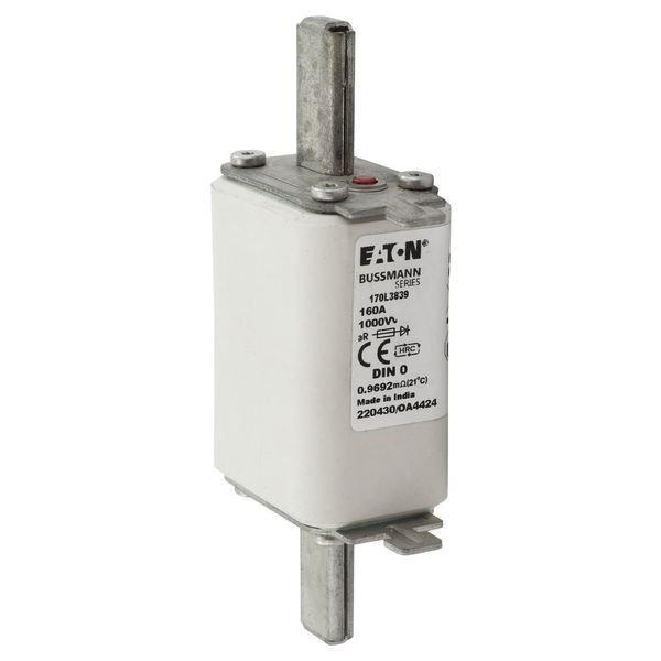 Fuse-link, high speed, 160 A, AC 1000 V, DIN 0, 35 x 60 x 125 mm, aR, DIN, IEC, single indicator image 16