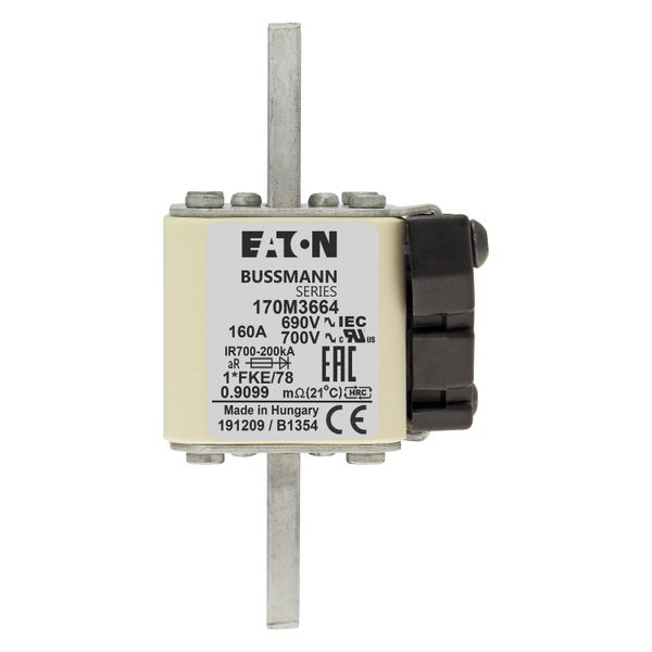 Fuse-link, high speed, 160 A, AC 690 V, compact size 1, 45 x 59 x 110 mm, aR, IEC, UL image 9