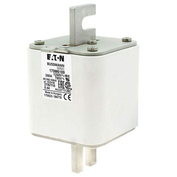 Fuse-link, high speed, 350 A, AC 1250 V, size 3, 76 x 90 x 139 mm, aR, DIN, IEC, single indicator image 3