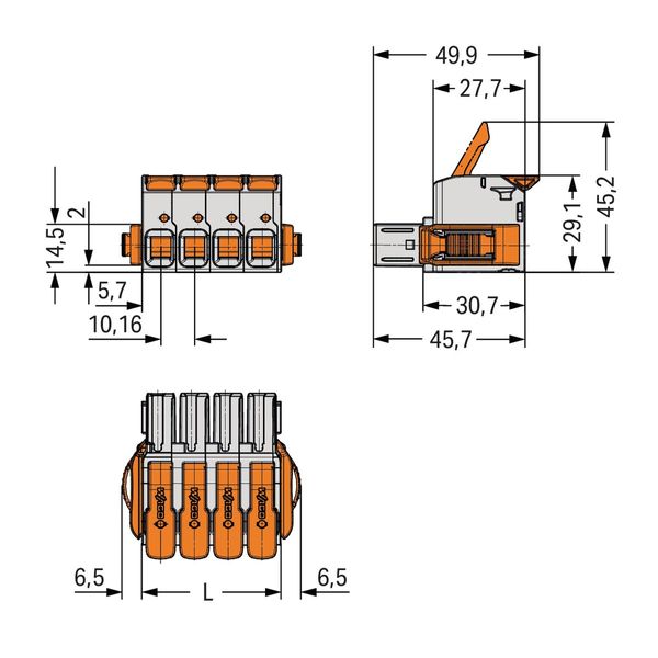 832-1103/037-000 1-conductor female connector; lever; Push-in CAGE CLAMP® image 5