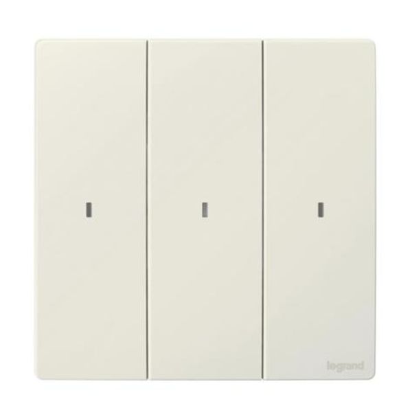 Wired light switch 3gang with neutral Mallia Senses white image 1