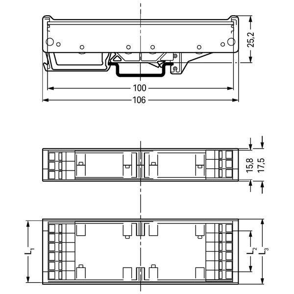 Fixing foot for DIN 35 rail gray image 1