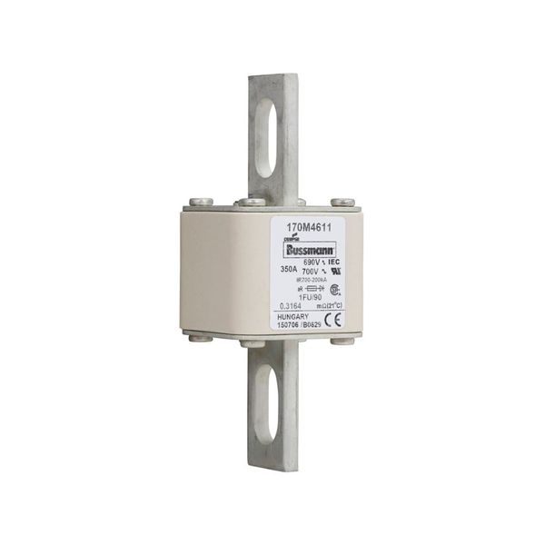 Fuse-link, high speed, 350 A, AC 690 V, size 1, 53 x 69 x 136 mm, aR, IEC, UL, no indicator, 90 mm centers image 5