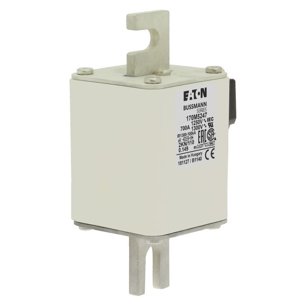 Fuse-link, high speed, 1100 A, AC 600 V, DIN 2, 61 x 77 x 138 mm, aR, DIN, IEC, single indicator image 20