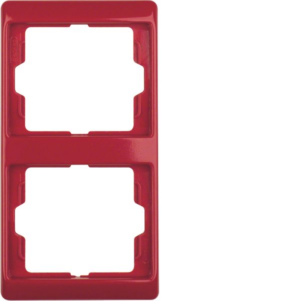 Frame 2gang vertical Arsys red, glossy image 1