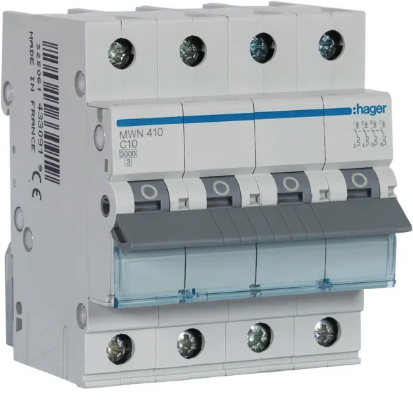 Circuit Breaker 4P 10A C 3kA 4M image 1