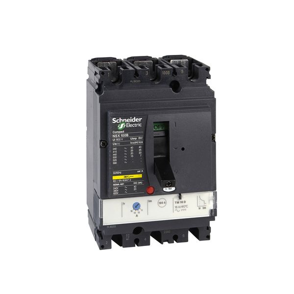 circuit breaker ComPact NSX160B, 25 kA at 415 VAC, TMD trip unit 100 A, 3 poles 3d image 3