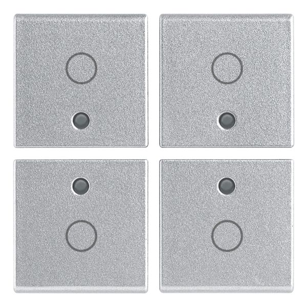 Four half-buttons 1M O symbol Silver image 1