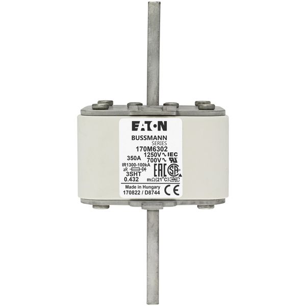 Fuse-link, high speed, 350 A, AC 1250 V, size 3, 76 x 76 x 155 mm, aR, IEC, single indicator image 7