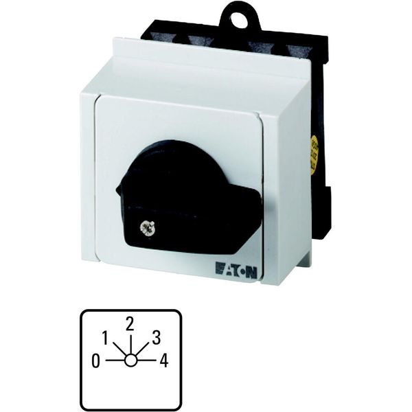 Step switches, T0, 20 A, service distribution board mounting, 2 contact unit(s), Contacts: 4, 45 °, maintained, With 0 (Off) position, 0-4, Design num image 5