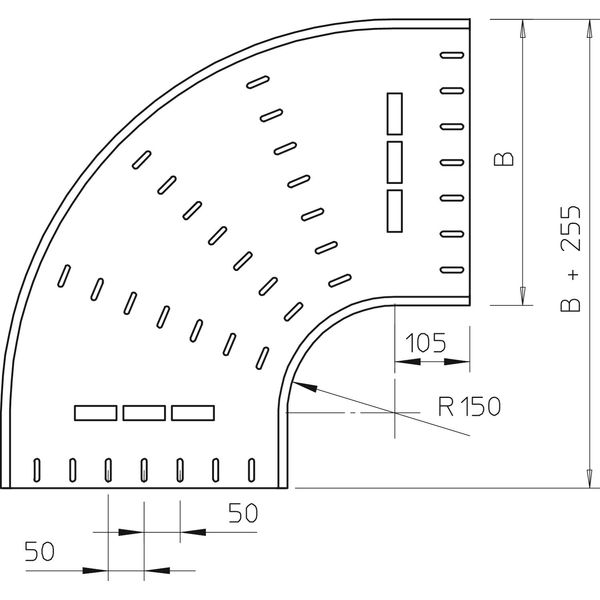 RB 90 660 FT 90° bend horizontal, round type 60x600 image 2