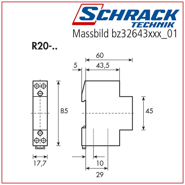 Modular contactor 25A, 1 NO + 1 NC, 24VAC, 1MW image 3