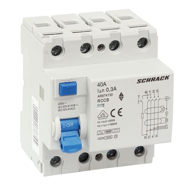 Residual Current Circuit Breaker 10kA, 40A, 4-pole, 300mA, B image 5