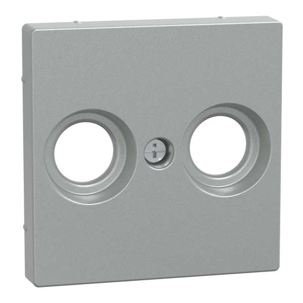 Central plate for antenna socket-outlets 2 holes, aluminium, System M image 4