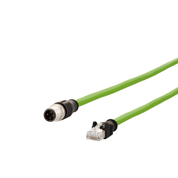 M12 Industrial Ethernet cable, D-coded, 10.0 m, M12 plug straight - RJ image 1