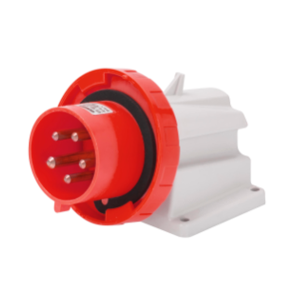 90° ANGLED SURFACE MOUNTING INLET - IP67 - 3P+E 32A 380-415V 50/60HZ - RED - 6H - SCREW WIRING image 1