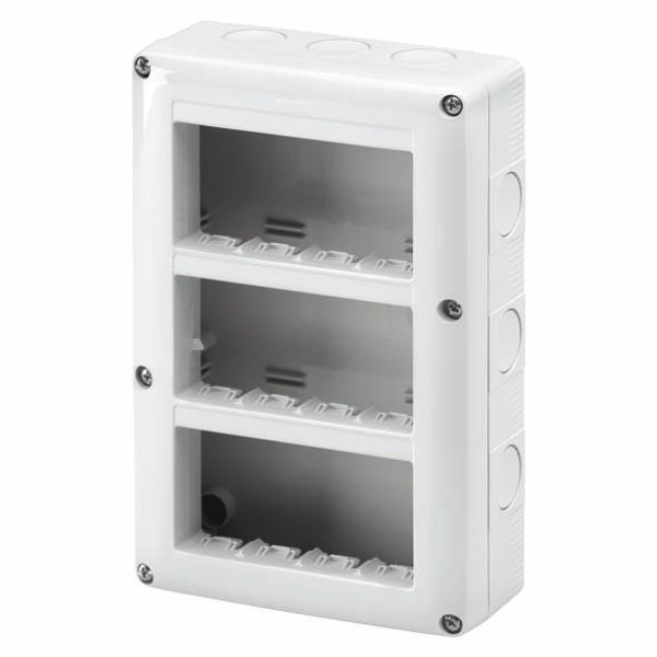 PROTECTED ENCLOSURE FOR SYSTEM DEVICES - VERTICAL MULTIPLE - 12 GANG - MODULE 4x3 - RAL 7035 GREY - IP40 image 2