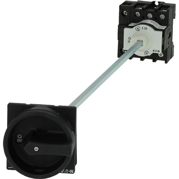 Main switch, P1, 40 A, rear mounting, 3 pole, 1 N/O, 1 N/C, STOP function, With black rotary handle and locking ring, Lockable in the 0 (Off) position image 3