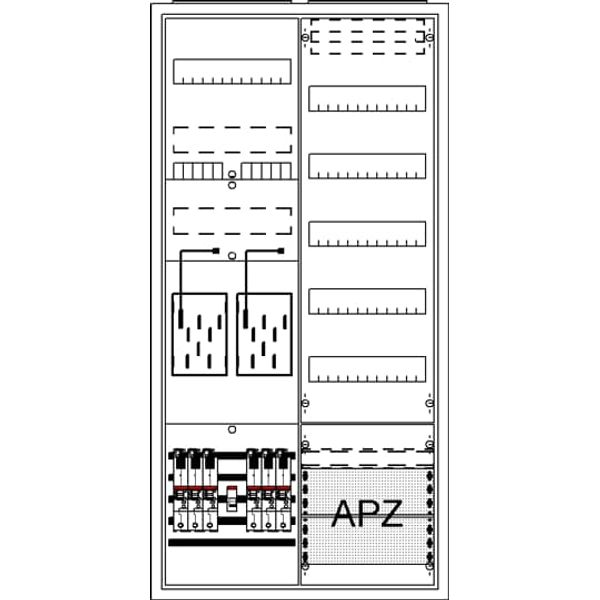 BA27LM7 Meter board, Field width: 2, Rows: 57, 1100 mm x 550 mm x 215 mm, Isolated (Class II), IP31 image 17