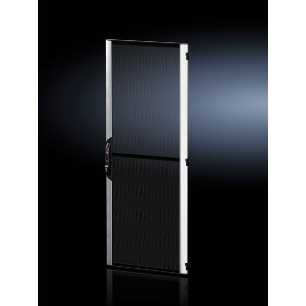Aluminium/sheet steel door, vented for VX IT, 600x2200 mm, RAL 9005 image 4