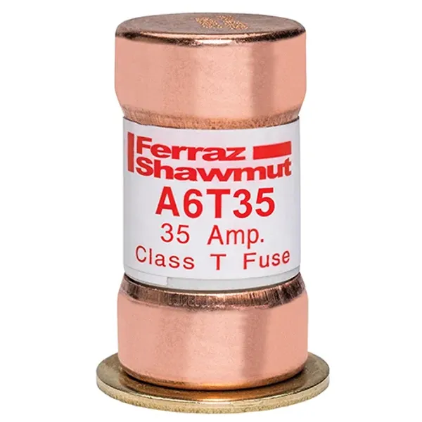 Fuse A6T - Class T - Fast-Acting 600VAC 300VDC 35A Ferrule image 1