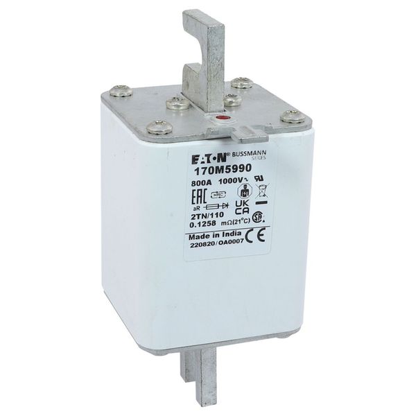 Fuse-link, high speed, 800 A, AC 1000 V, DIN 2, 59 x 75 x 138 mm, aR, DIN, IEC, single indicator image 23