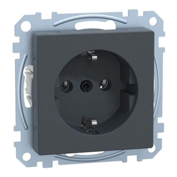 SCHUKO socket, plug-in terminals, anthracite, system M image 1