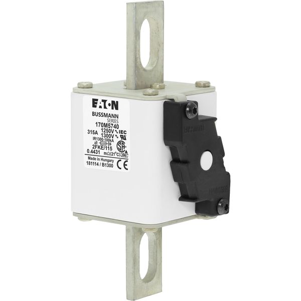 Fuse-link, high speed, 315 A, AC 1250 V, size 2, 61 x 77 x 160 mm, aR, IEC, UL, single indicator image 18