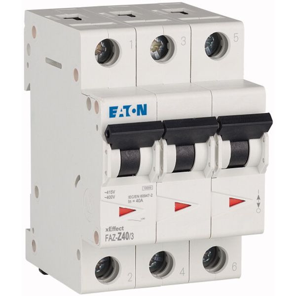 Miniature circuit breaker (MCB), 40 A, 3p, characteristic: Z image 4