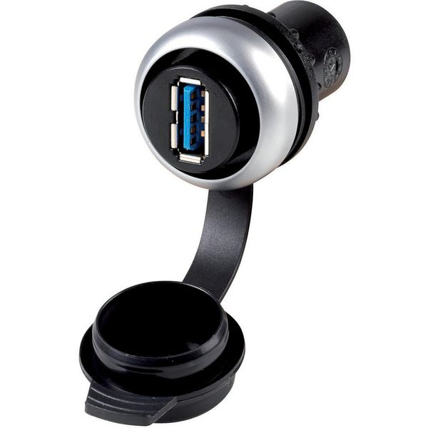 Bulkhead interface, USB 3.0 socket, Type A, Bezel: titanium image 3