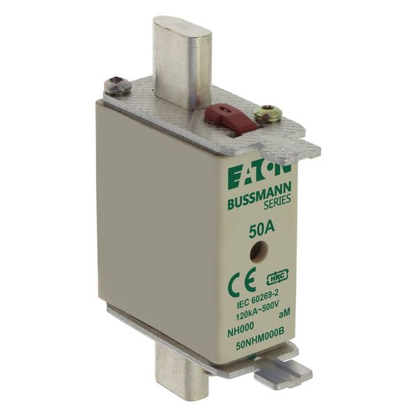 Fuse-link, low voltage, 50 A, AC 500 V, NH000, aM, IEC, dual indicator image 7