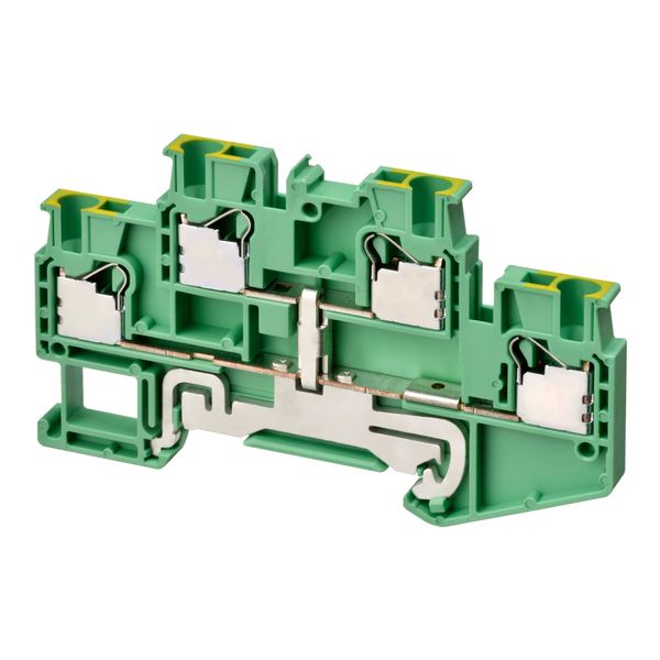 Ground multi-tier DIN rail terminal block with push-in plus connection image 1