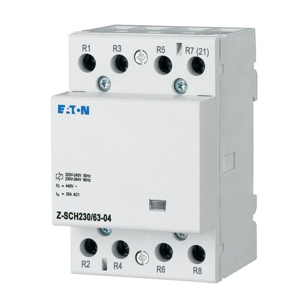 Installation contactor, 230VAC/50Hz, 4 N/C, 63A, 3HP image 2
