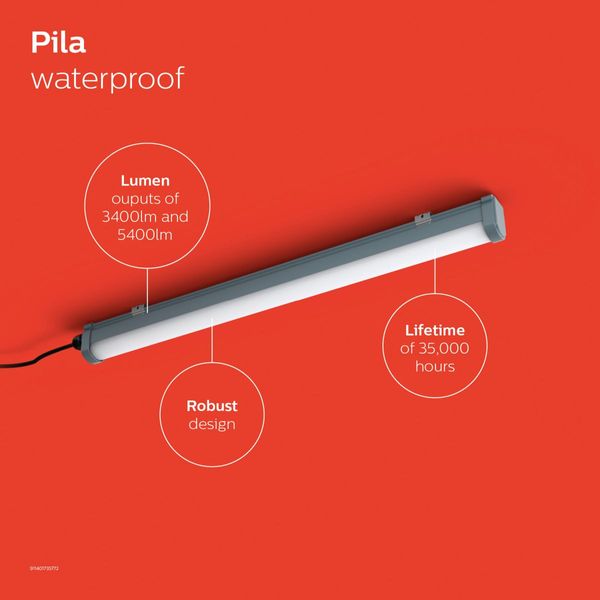 Pila Luminaires, Waterproof, 18 W, L600 mm, 2000 lm, 4000 K, Symmetrical, Opal, IP65, IK08 image 7