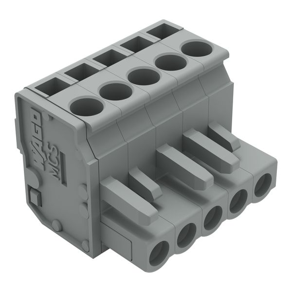 1-conductor female connector, angled CAGE CLAMP® 2.5 mm² gray image 1