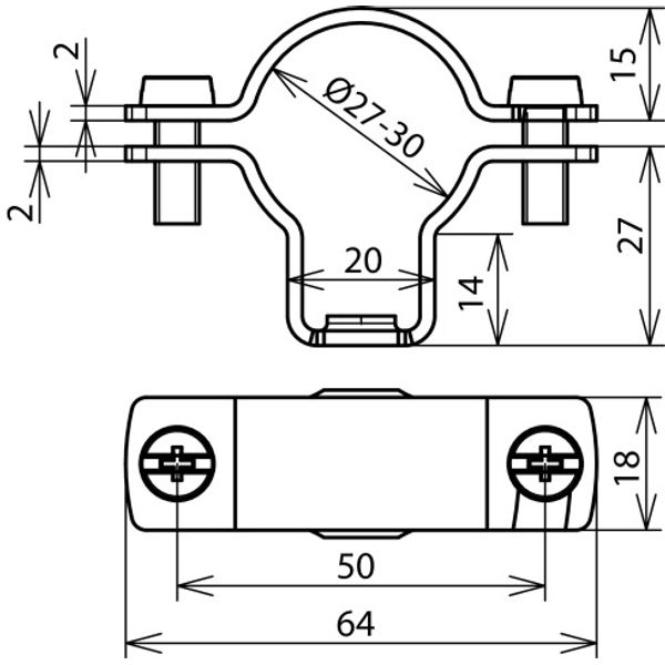 Conductor holder for HVI power Conductor D 27-30mm with thread M8 StSt image 2