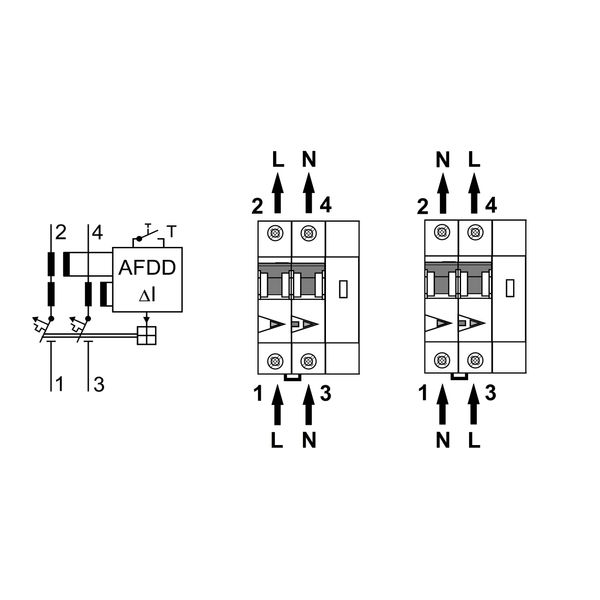 AFDD, series Lisa, B 13 A, 2-pole, 30 mA, A/delayed, 10 kA image 3