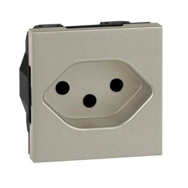 Arteor™ - Socket Swiss T13 10A 250V - 2P+E - 2 modules - Champagne image 1