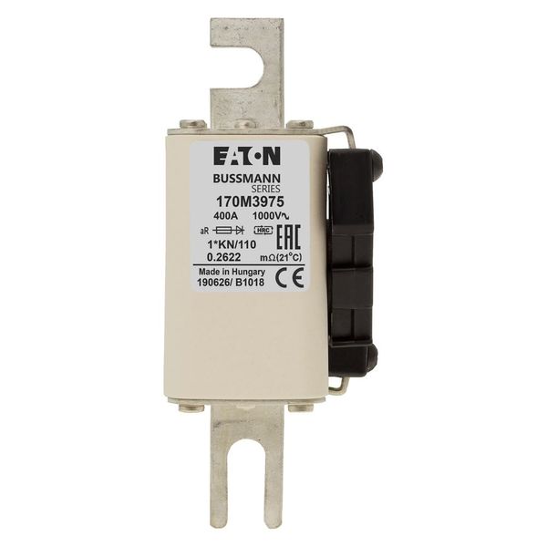 Fuse-link, high speed, 400 A, AC 1000 V, compact DIN 1, 43 x 61 x 138 mm, aR, DIN, IEC, type K indicator image 6