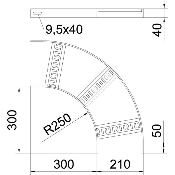 SLB 90 62 200 FT 90° bend with trapezoidal rung B210mm image 2