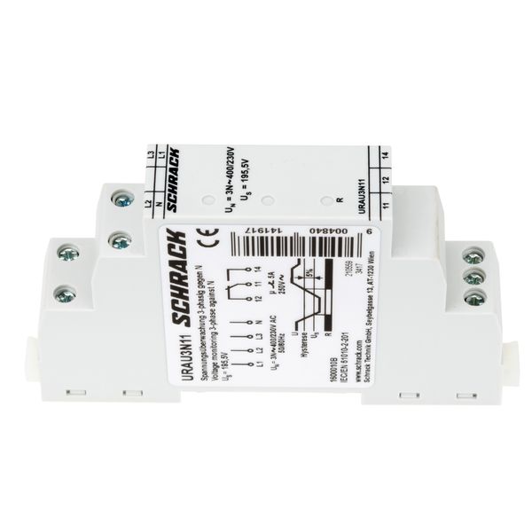 Voltage monitoring relay, 3ph against N,fix Us=195,5V,1CO,5A image 7